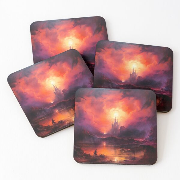 Item preview, Fantasy Landscape with a Castle at Sunset designed and sold by Nabucodonoshop.