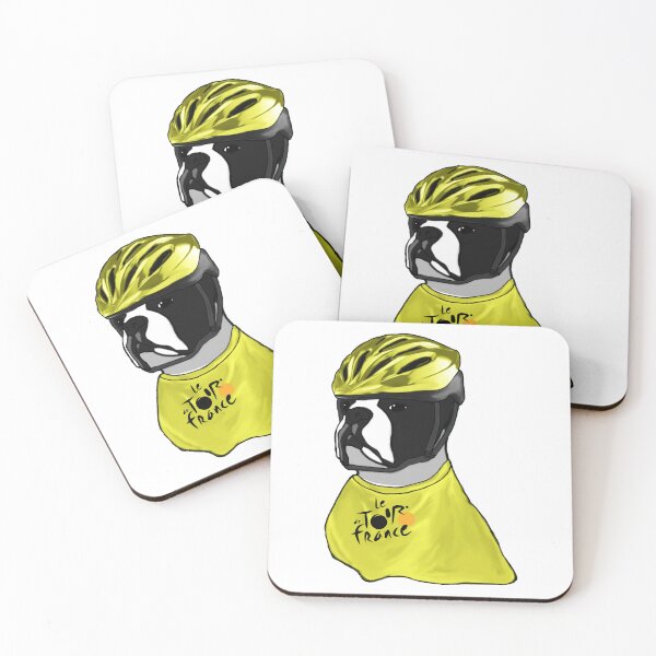 Item preview, FRENCH BULLDOG CYCLIST YELLOW DOG HELMET TOUR designed and sold by donpufanft.