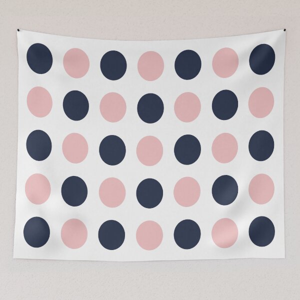 Item preview, NAVY BLUE, BABY PINK and WHITE Symmetrical POLKA DOTS  designed and sold by RachelMacht.