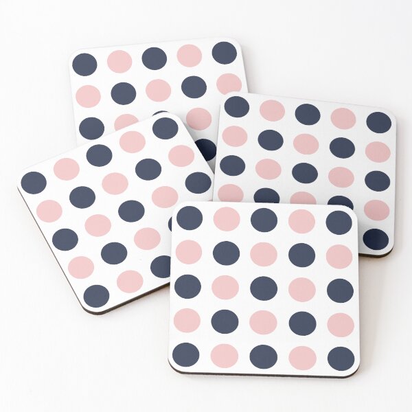 Item preview, NAVY BLUE, BABY PINK and WHITE Symmetrical POLKA DOTS  designed and sold by RachelMacht.