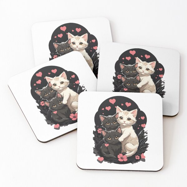 Item preview, Charming Trio: Adorable Cats in Love - Perfect for Cat Lovers! designed and sold by sadsapiens.