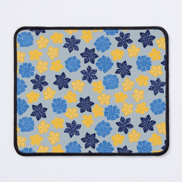 Item preview, Garden floral pattern blue and yellow designed and sold by HeartPieces.