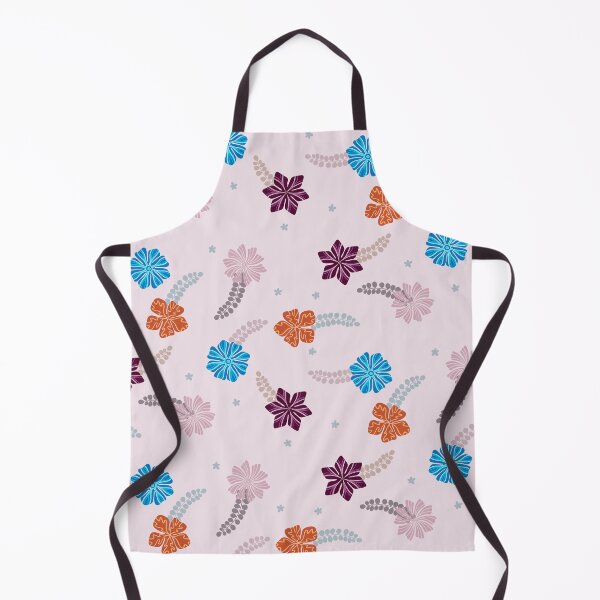 Item preview, Garden Flowers Leaves Pattern Blue, Orange, Pink designed and sold by HeartPieces.
