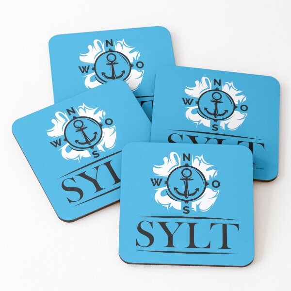 Item preview, Sylt anchor symbol on blue background compass sea lake designed and sold by AndreMi.