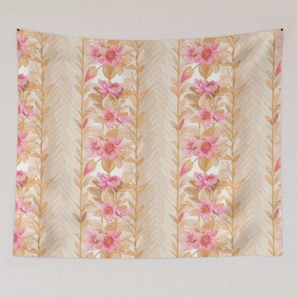 Aperçu de l'œuvre Motif floral rose avec motif chevron créée et vendue par Salahuddin190.