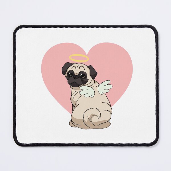 Item preview, Valentine Cute Angel Pug designed and sold by khachiche.