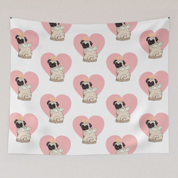 Item preview, Valentine Cute Angel Pug  designed and sold by khachiche.