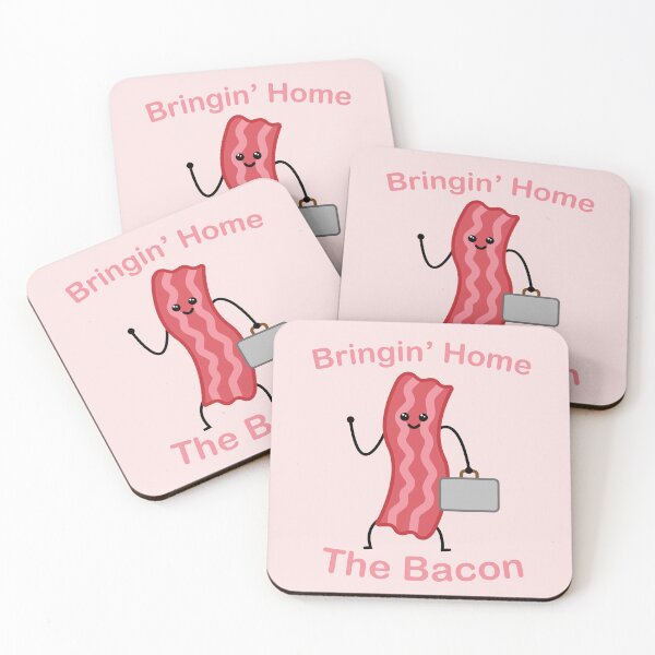 Item preview, Bringing Home the Bacon! Cute Bacon Cartoon Joke designed and sold by PMCreative.