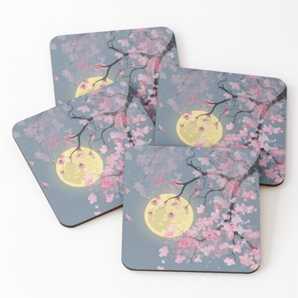 Item preview, Cherry Blossom art, Japanese flower art, Sun and Moon, Japandi flowers, Cherry blossom decor, Pink decor designed and sold by AustriaDesigns.