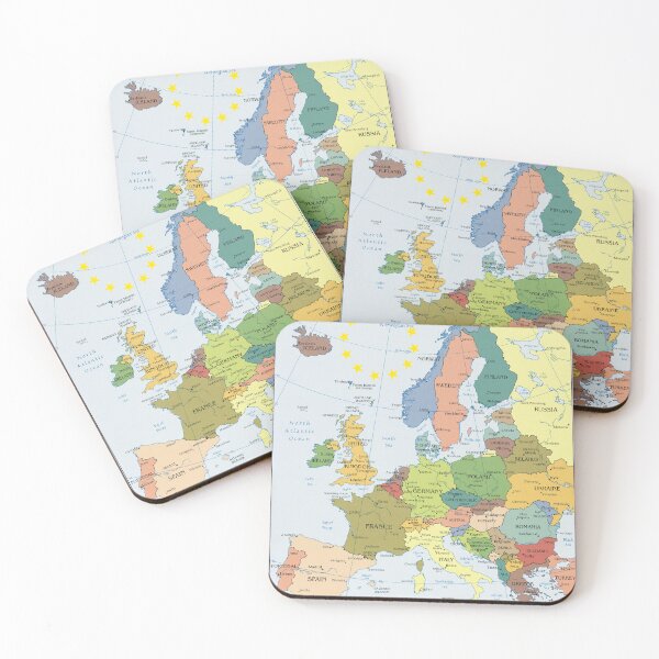 Item preview, Political Map of Europe, Mapping Countries of Europe, Lively Political Map, Digital European Map, colorful office wall decor designed and sold by AustriaDesigns.