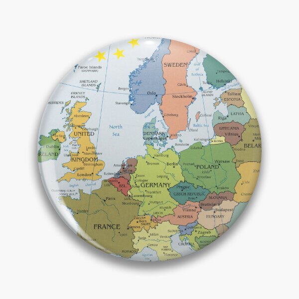 Item preview, Political Map of Europe, Mapping Countries of Europe, Lively Political Map, Digital European Map, colorful office wall decor designed and sold by AustriaDesigns.