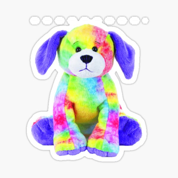 Webkinz Rainbow Tie Dye Dog Sticker for Sale by cyberstyle