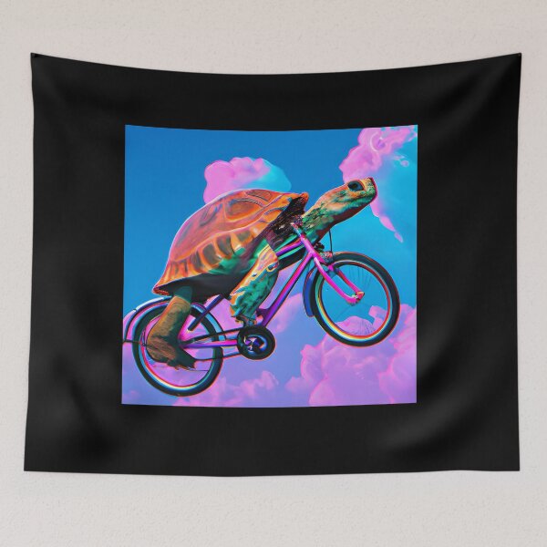 Item preview, Just a turtle riding a bicycle in the sky designed and sold by MikoMate.
