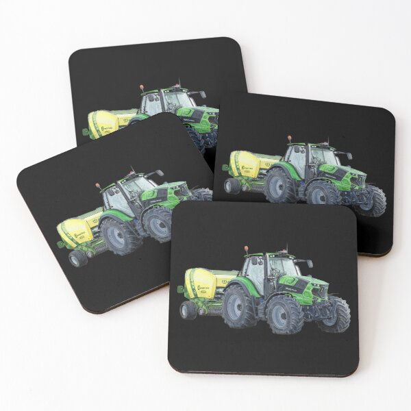 Item preview, Tractor with Baler (black background) designed and sold by SandraWarmerdam.