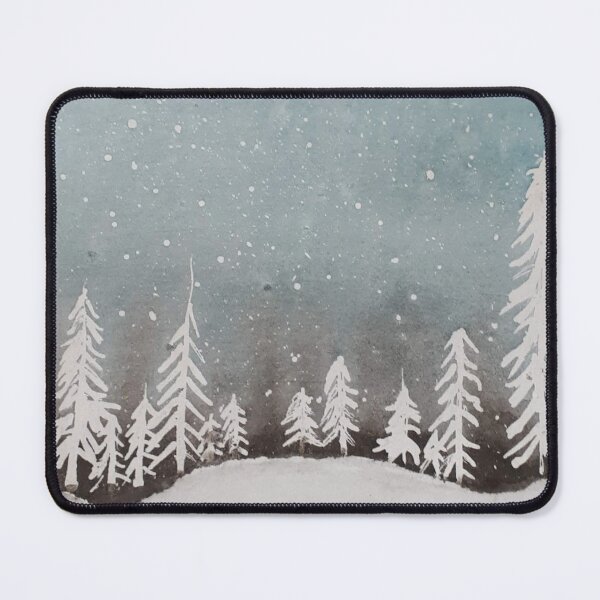 Cold winter's night in the forest Mouse Pad