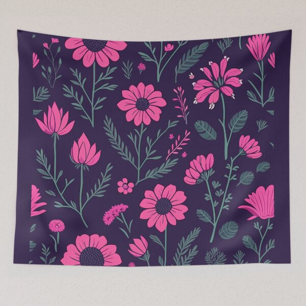 Item preview, Vintage Bold Pink Floral Pattern  designed and sold by aylastyle.