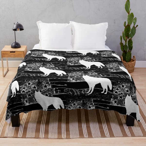 Item preview, Wolf and white flag on black designed and sold by FlowerandDesing.