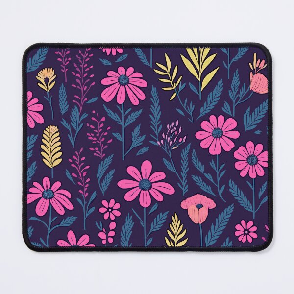 Item preview, Retro Bold Pink Flowers and leaves Pattern  designed and sold by aylastyle.
