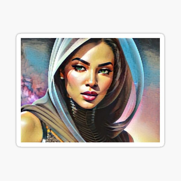 A Woman in Thought Sticker