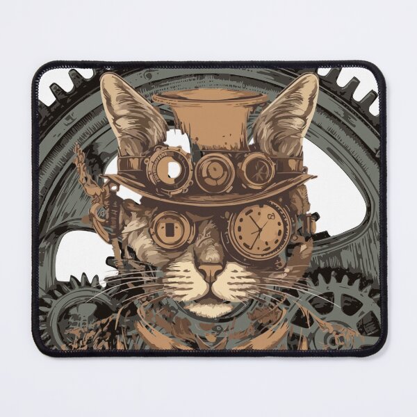 Item preview, Purring Contraptions: Explore Steampunk Feline Fantasy on this Gear-Infused Tee" designed and sold by PatriciaReyes.