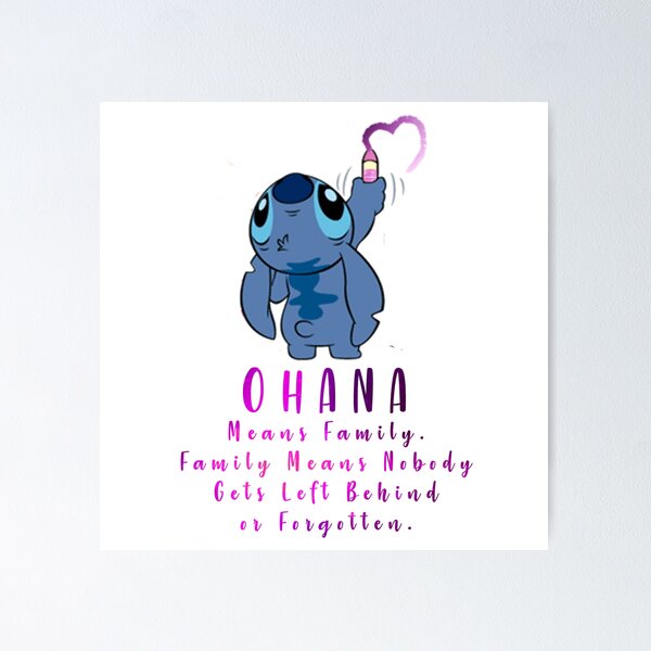 Poster Disney Stitch - Ohana Means Family, en vente sur Close Up