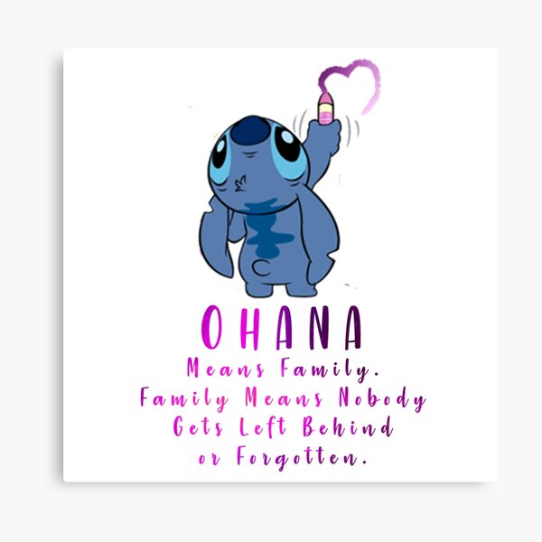 Lilo and Stitch Ohana Canvas Print