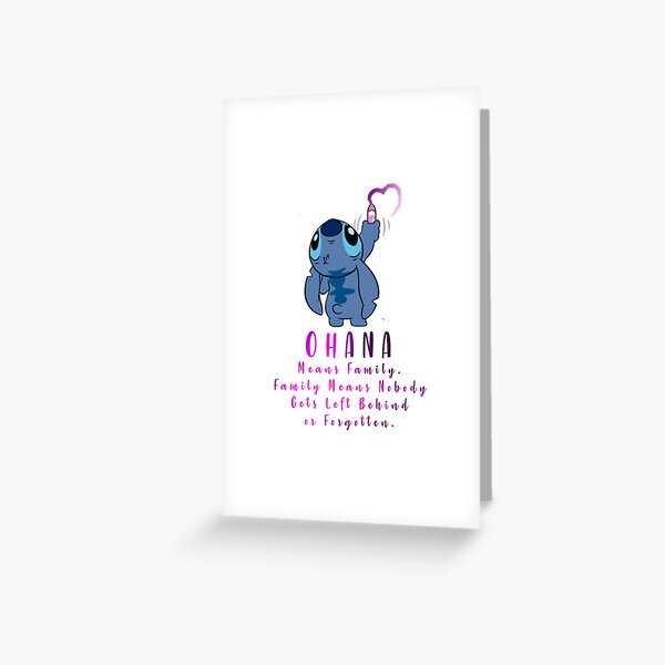 Lilo et Stitch Ohana Carte de vœux
