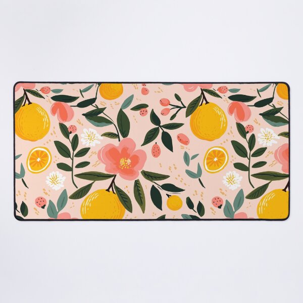 Item preview, Cute Orange and Pink Floral Fruit Print designed and sold by meggydesigns.