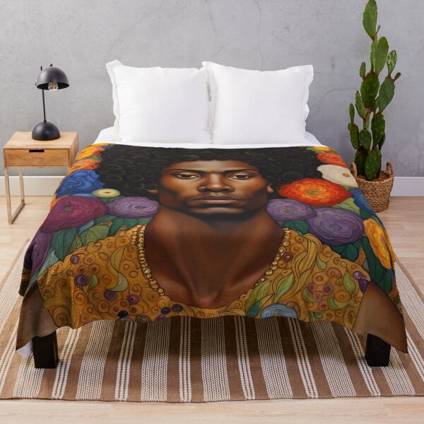 Item preview, Beautiful Black Man with Flowers designed and sold by Glimmersmith.