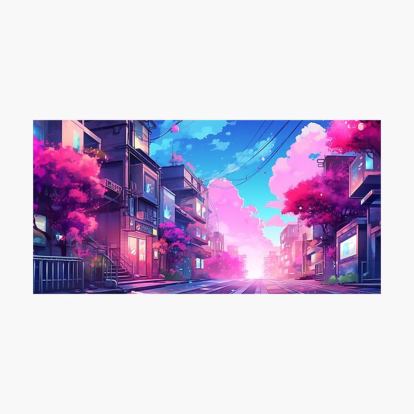 Item preview, Cute Anime Girl in Street Style with Cherry Blossoms | A Springtime Delight for Your Home designed and sold by samuelpinzon.