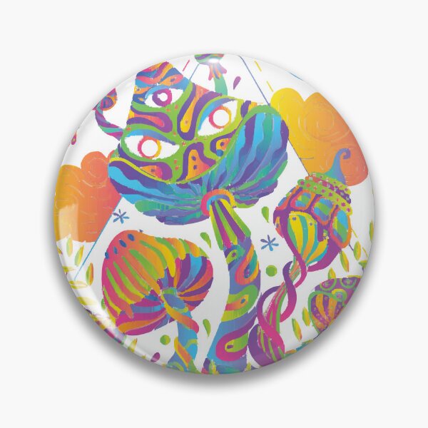 Item preview, trippy mushroom composition with dark background and neon colored leaves designed and sold by aggvinquoterl.