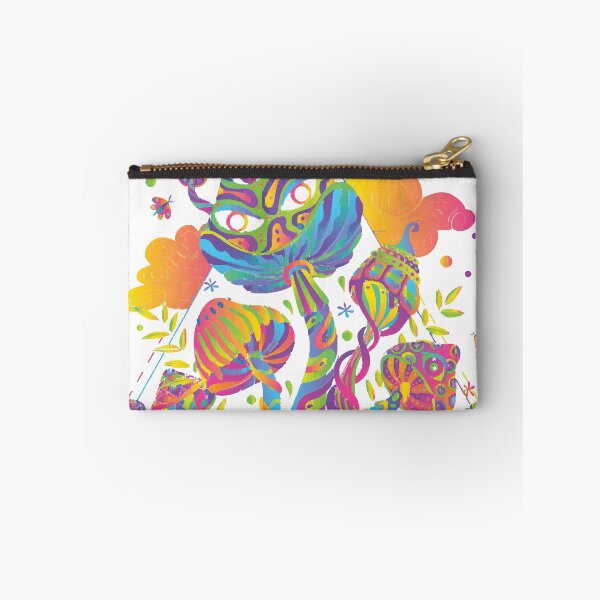 Item preview, trippy mushroom composition with dark background and neon colored leaves designed and sold by aggvinquoterl.