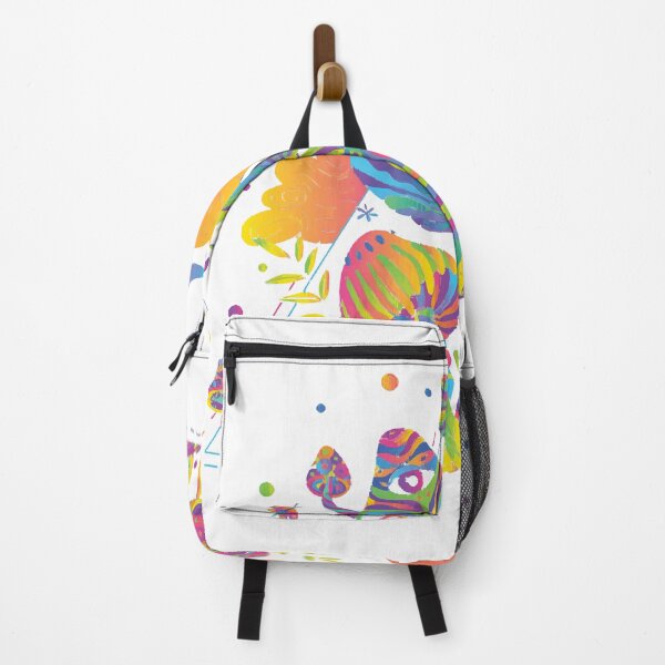 Item preview, trippy mushroom composition with dark background and neon colored leaves designed and sold by aggvinquoterl.