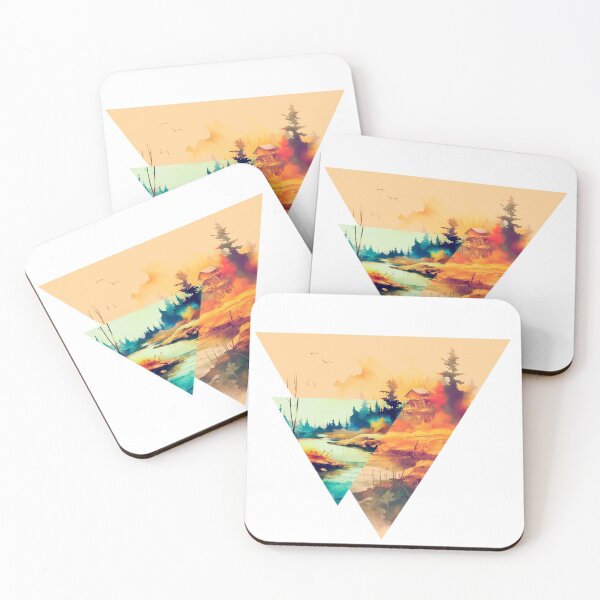 Item preview, Aerial Mystique: Surreal Triangular Vistas in Watercolor designed and sold by Brand Uno Studio.