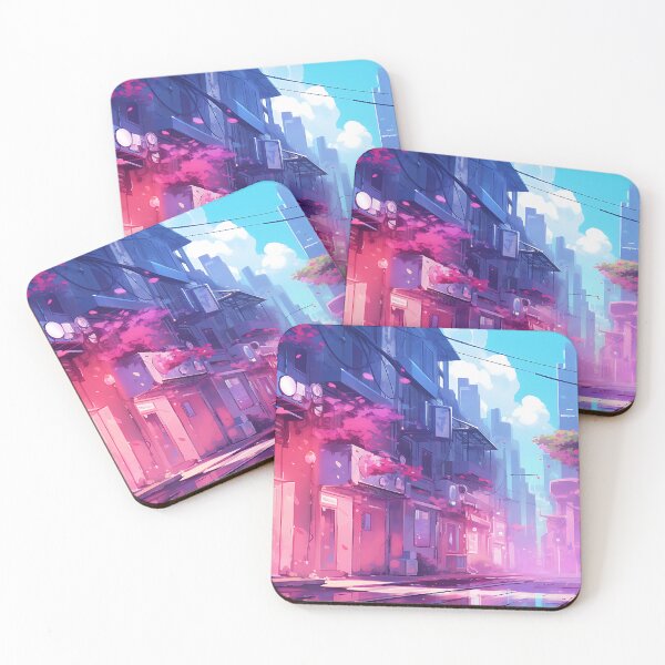 Item preview, Anime City in Cherry Blossom Bloom | A Beautiful and Immersive Piece of Art for Your Home designed and sold by samuelpinzon.