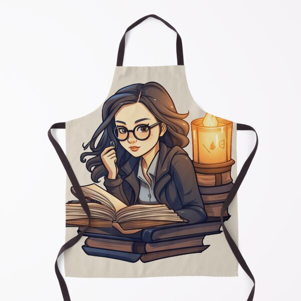 Item preview, Bright Beautiful Bookworm Scholarly Asian Girl in a Stack of Books Light Academia Smart Girl Magic Study Buddy designed and sold by Vicki Noble Art.