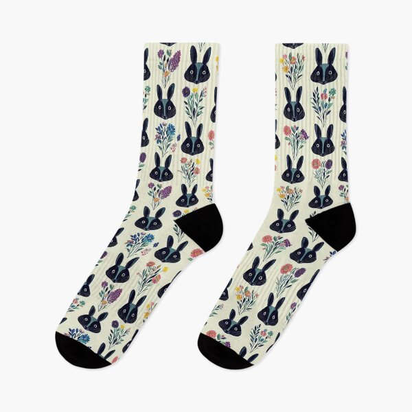 Item preview, Black Bunny Wabbits and Flowers designed and sold by marialindemann.