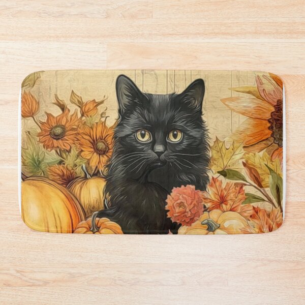 Item preview, Black Cat Autumn designed and sold by HappyLifeCreate.