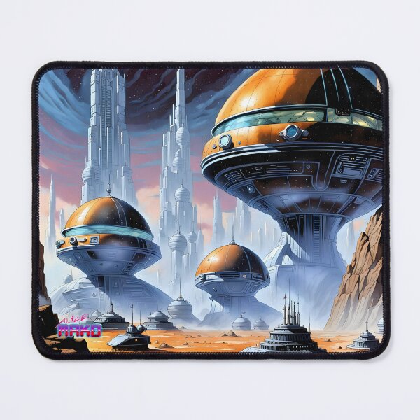 Item preview, Retro Scifi Skyline Deco CCXVI designed and sold by AliceMako.