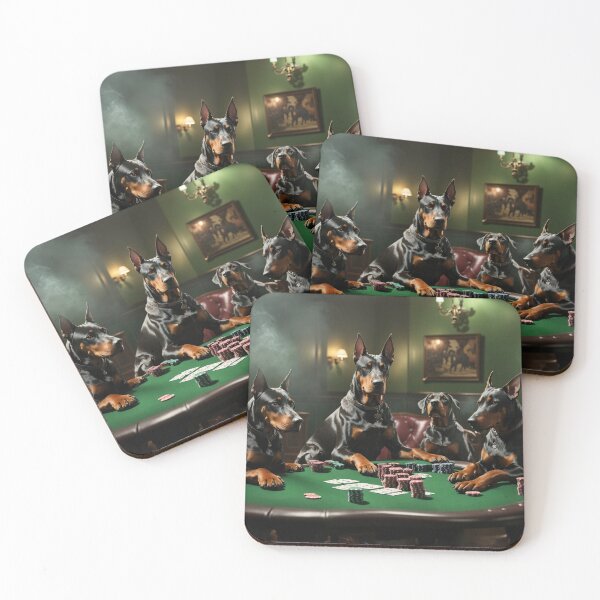 Item preview, Doberman Dogs Playing Poker designed and sold by lifeoverwife.