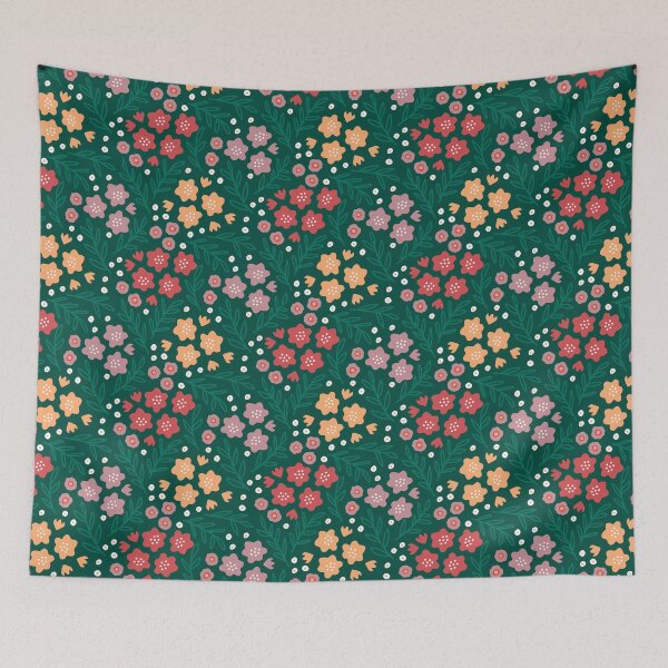 Item preview, Cute yellow pink white flowers leaves designed and sold by RevolutionizZed.