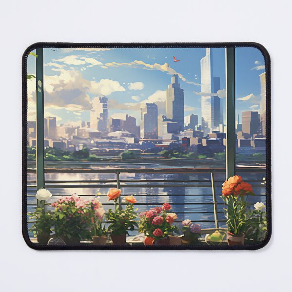 Item preview, Anime Room with Breathtaking View and Flowers | A Dreamlike and Romantic Piece of Art for Your Home designed and sold by samuelpinzon.