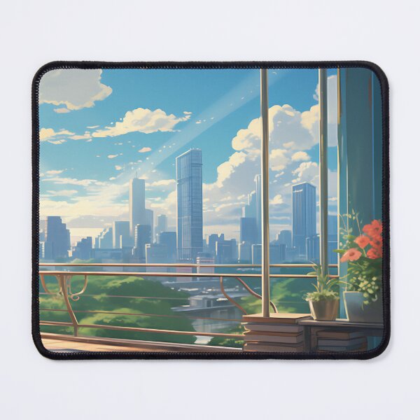 Artikelvorschau, Anime-Zimmer mit Blick auf die Stadt | Ein modernes und malerisches Kunstwerk für Ihr Zuhause entworfen und verkauft von samuelpinzon.