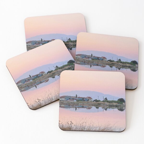 Item preview, Sunset Mountain Reflection - Alykes Salt Flats, Zante, Zakynthos, Greece  designed and sold by Graham Geldard Photography.