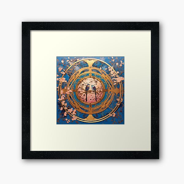 Item preview, Birds in a fantasy gold blue pink setting designed and sold by Liljinkzy.