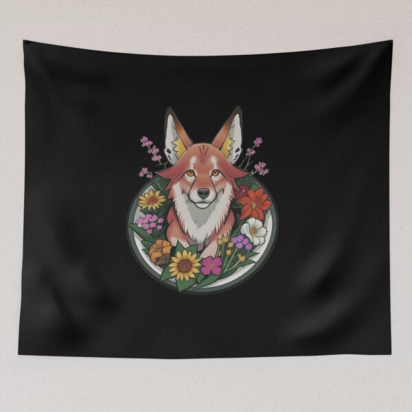 Item preview, Playful Dhole Amidst Vibrant Flowers designed and sold by Ridaelb.