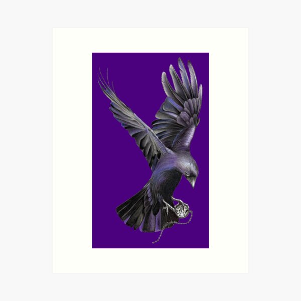 Item preview, Crow Pencilart (indigo) designed and sold by SandraWarmerdam.