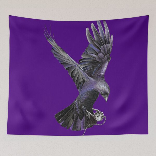 Item preview, Crow Pencilart (indigo) designed and sold by SandraWarmerdam.