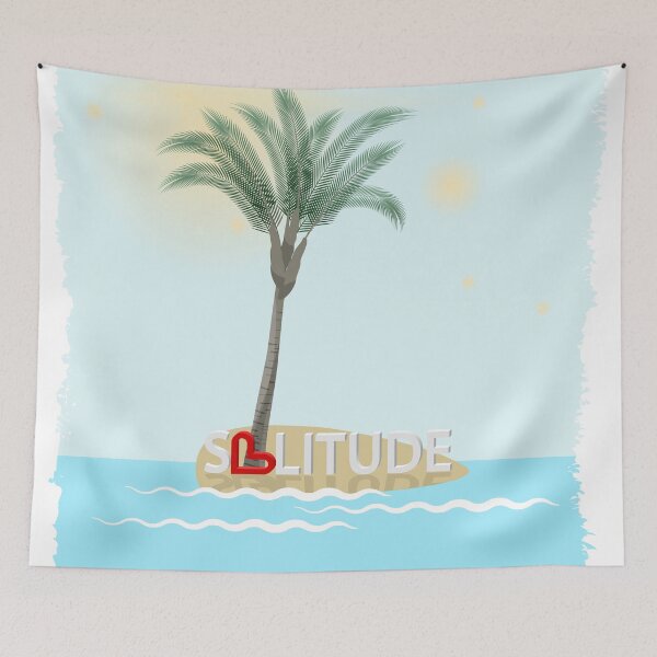 Item preview, Lonely palm tree on an island in the sea designed and sold by ReflectedCrafts.
