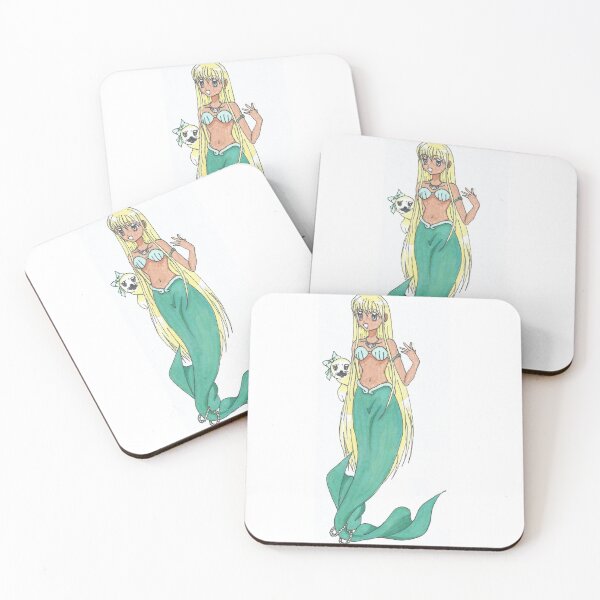 Item preview, Blonde mermaid with baby seal designed and sold by Anmioma.